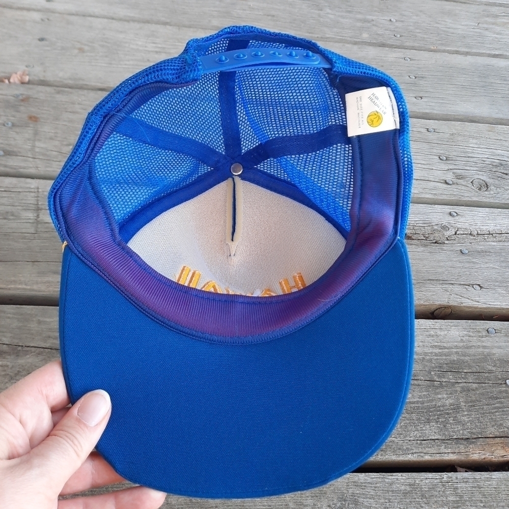 Vintage Hawaiian Headwear Hawaii blue wings embroidered snapback trucker hat - Picture 12 of 14
